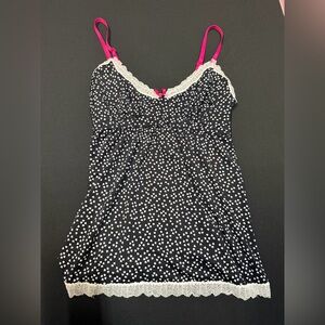Marilyn Monroe Black and White Heart Camisole with Pink Straps